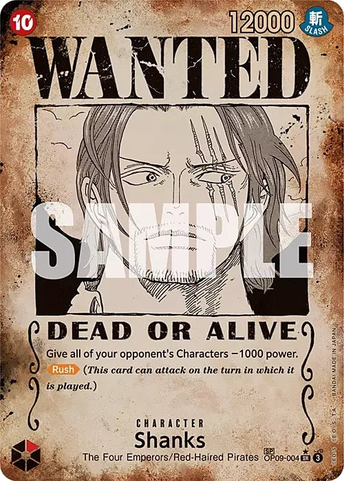 Shanks OP09-004 WANTED Alternate Art ONE PIECE