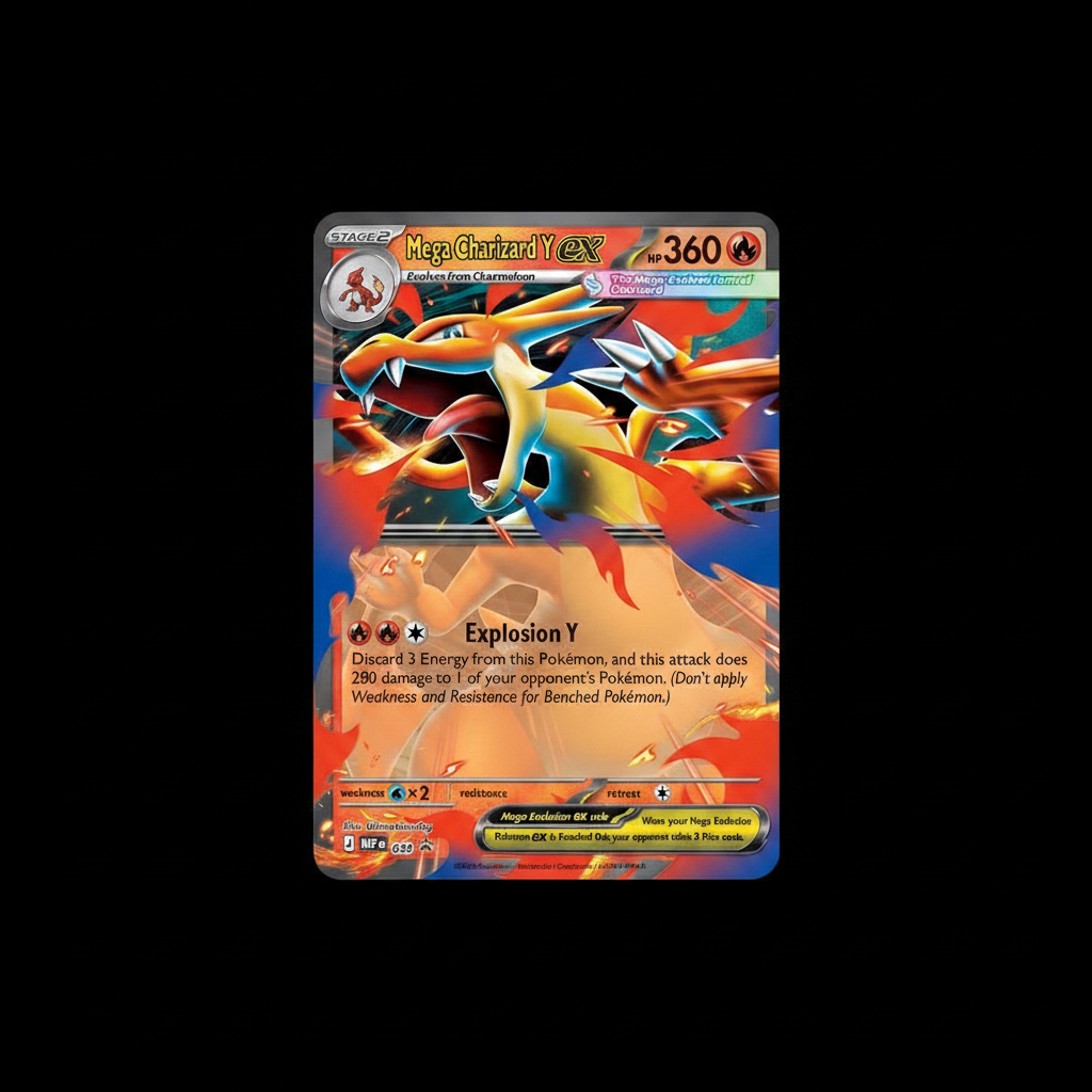 Mega Charizard Y ex MEP 030 Black Star Promo – sfondo nero