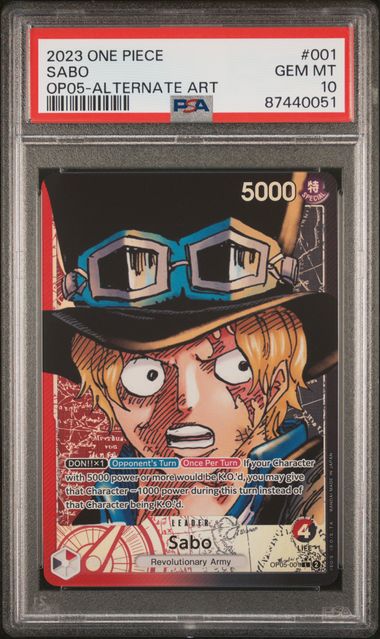 Sabo OP05-001 V.2 PSA 10 GEM MINT – fronte